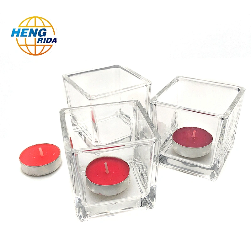 square glass candle holder for wedding decoration