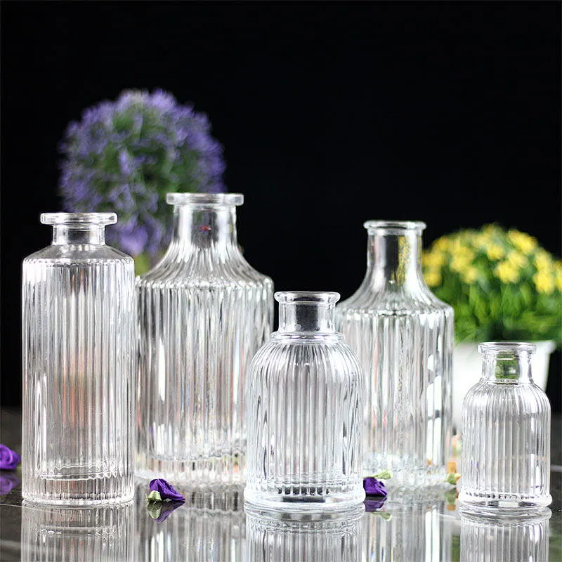 40ml 100ml 150ml 160ml 250ml Round Roman Pillar Aromatherapy Bottle Glass Diffuser Bottle Use For Air Purification