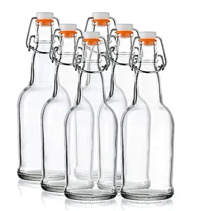 Clear Color Swing Top Glass Bottles For Kombucha, Kefirwith Swing Top For Kombucha, Kefir, Beer