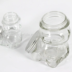 3 ounce Small Bear Glass Bottle for food Storage