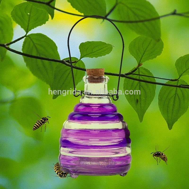 Glass Wasp Trap with Cork Stopper Hanging Handle