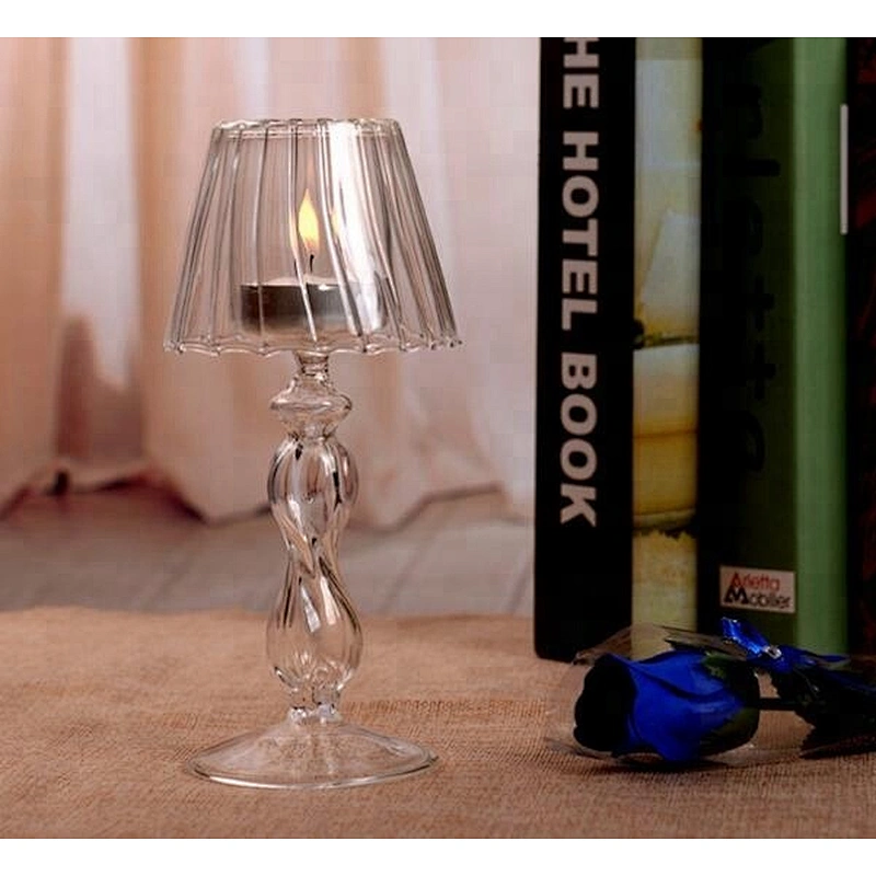 Creative European Romantic Classic Handicraft Table Lamp Glass Candle Holder For Home Decoration