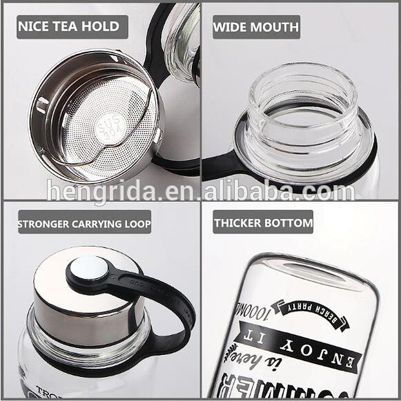 700ML/1000ML Cheap Glass Water Bottle With Sleeve