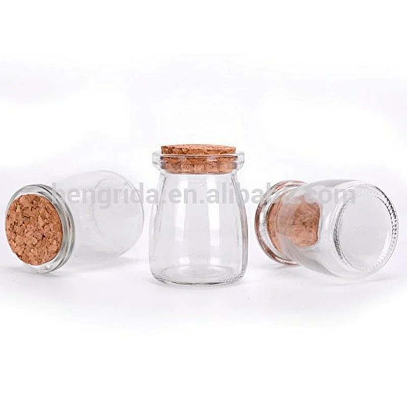 3.4oz Glass Favor Jars With Cork Lids - Honey Pot Bottles