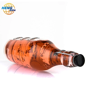 Wholesale 1000ml soft drink bottle Apple pattern glass bottle
