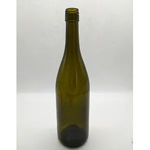 750ml Antique Green Glass Wine Bottle with Screw Finish