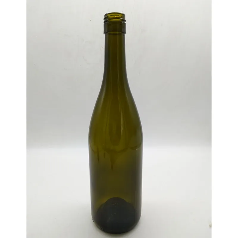 750ml Antique Green Glass Wine Bottle with Screw Finish