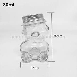 3 ounce Small Bear Glass Bottle for food Storage