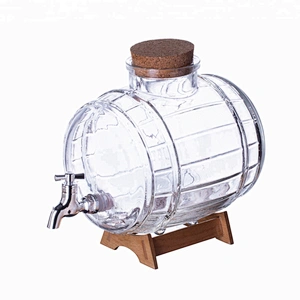2300ml Glass Barrel Dispenser with Cork & Faucet