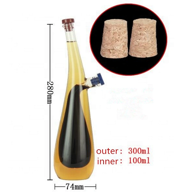 Double Wall  High Borosilicate Glass oil and vinegar bottle spice bottle
