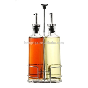 9.5oz Oil & Vinegar Dispensers with Portable Caddy Stand