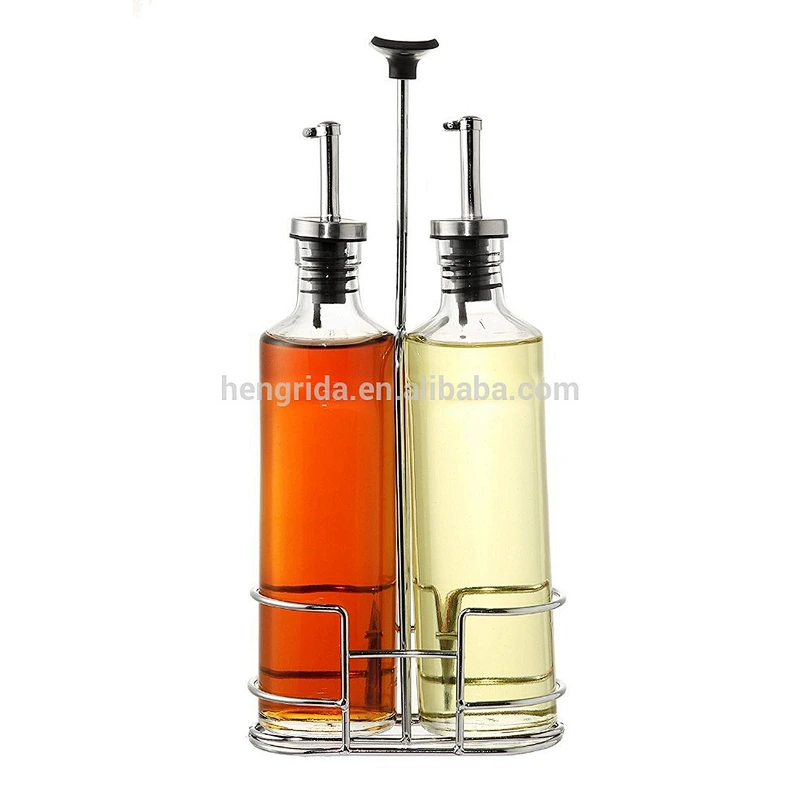 9.5oz Oil & Vinegar Dispensers with Portable Caddy Stand