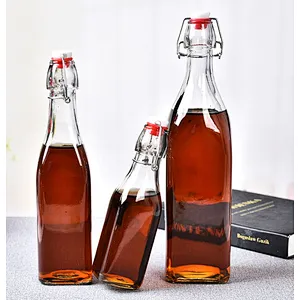 8.5oz Swing Top Glass Bottle with Metal Clamp For Water Juice Oil