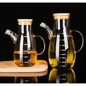 Eco-friendly lead free 500ml 650ml cooking olive oil glass storage bottle, Vinegar Bottle Dispenser with Cork