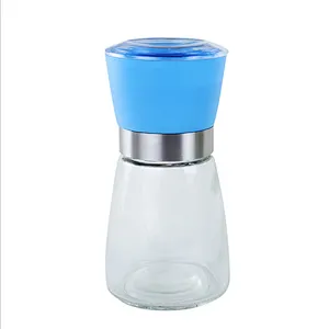 180ml Kitchen Manual Pepper Grinder Glass Bottle with stainless steel lid