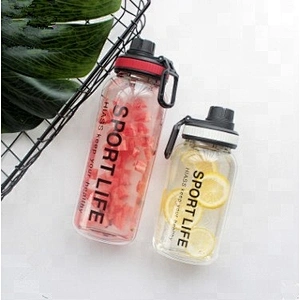 Customized 700ml 1000ml Large Capacity Sport High Borosilicate Glass Water Bottle With Lid