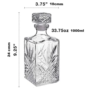 Hot-selling Crafted Crystal Whiskey Decanter & Whiskey Glasses Set 100% Lead Free Whiskey Glass Set
