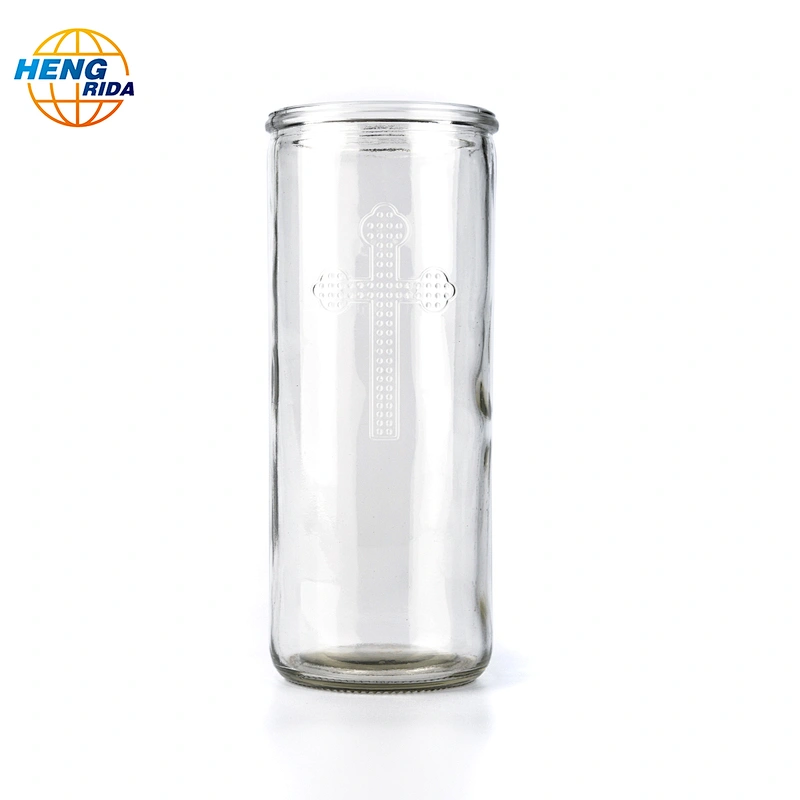 620ml cross pattern glass candle holder