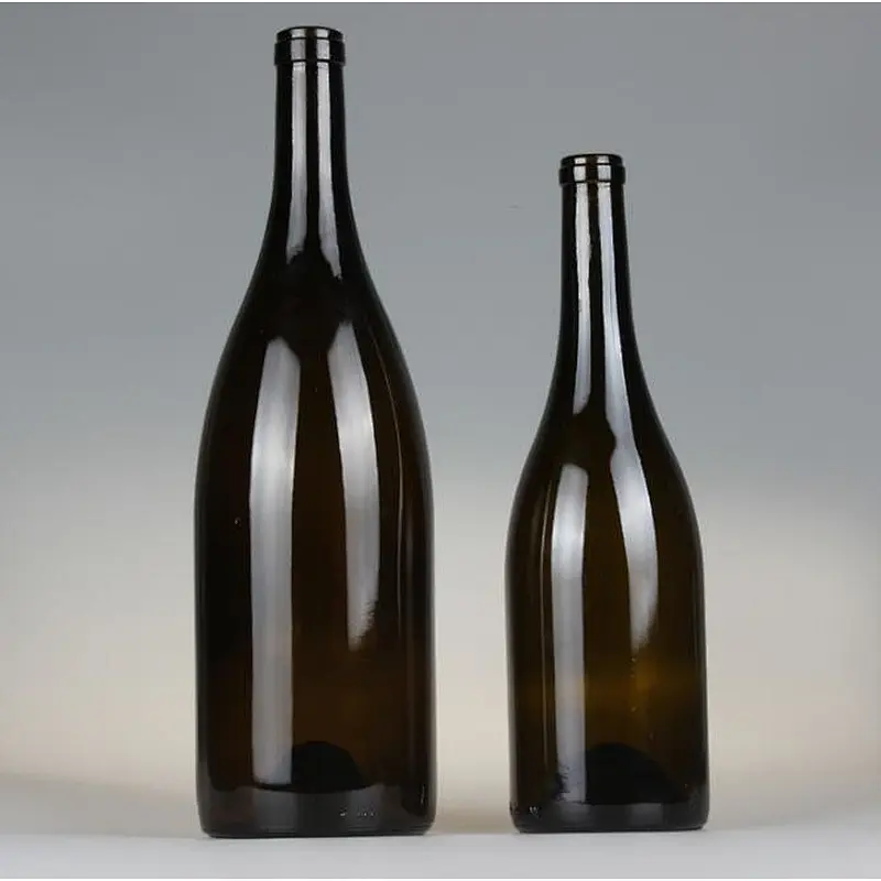 750ml Frosted Clear Amber Dark Green Glass Burgundy Champagne Bottle With Wooden Cork