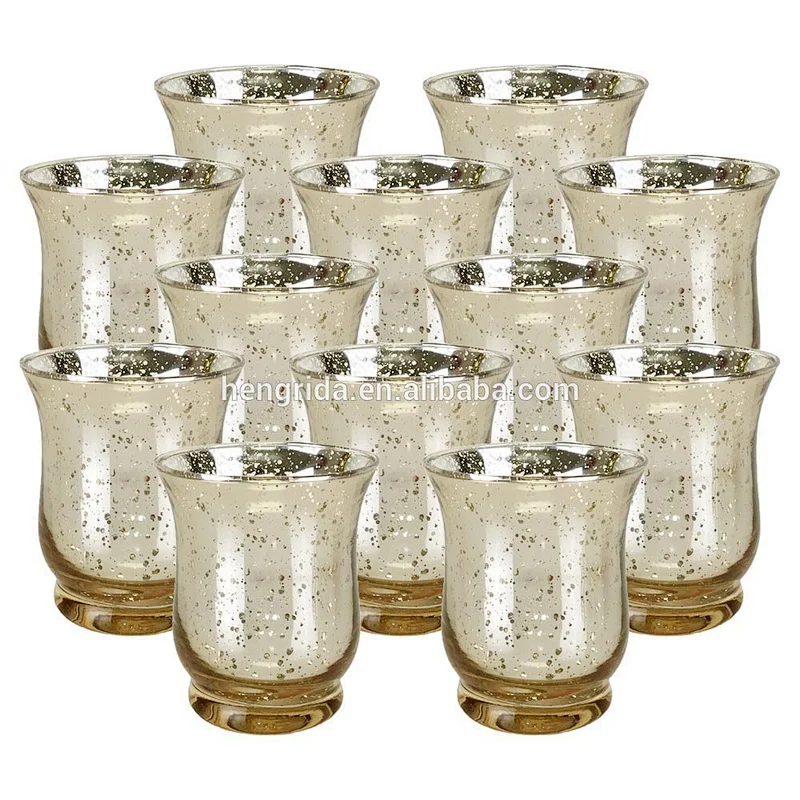 metallic color glass votive candle holder for home deco and weddings