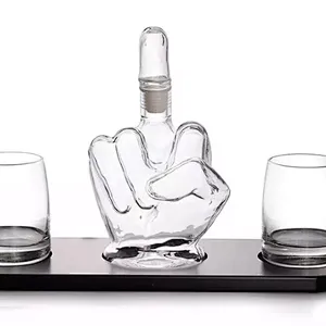 Thumb shaped whiskey bottle with high borosilicate material