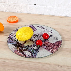 Round Tempered Glass Cutting Board
