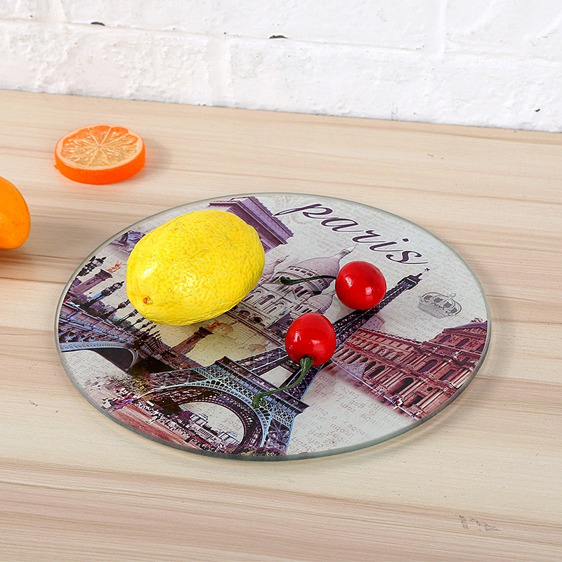 Round Tempered Glass Cutting Board