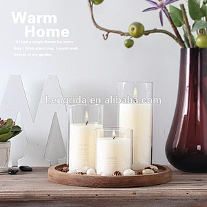cylindrical glass candelabrum candle holder