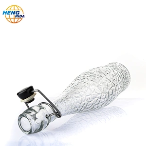 1000ml glass bottle of fruit juice/milk/beer with hammer pattern