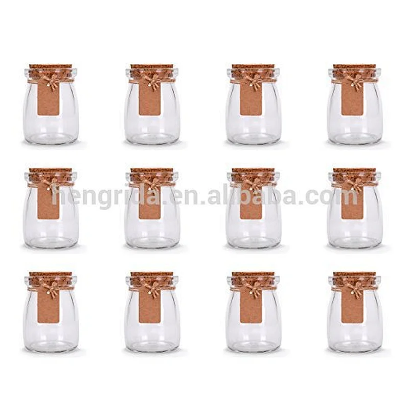 3.4oz Glass Favor Jars With Cork Lids - Honey Pot Bottles