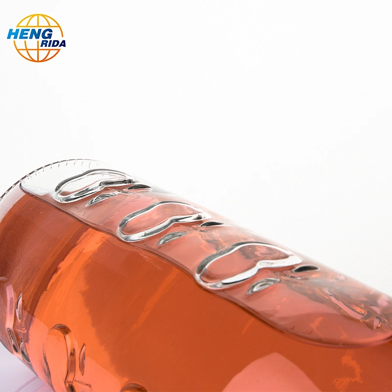 Wholesale 1000ml soft drink bottle Apple pattern glass bottle