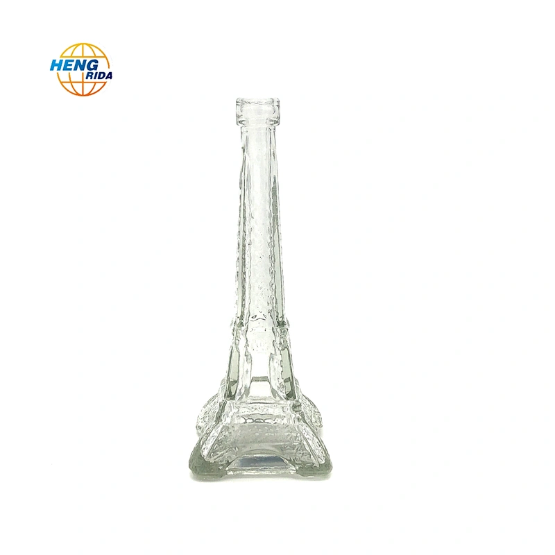 Wholesale 500ml Pistol Eiffel Tower Shaped Glass vodka Tequila Brandy Liquor Spirits bottle for sale