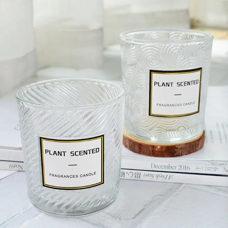 Wholesale High quality Clear Cylinder Glass Candle Holder with stripe/ Tealight Candle Holder for wedding or party decoration