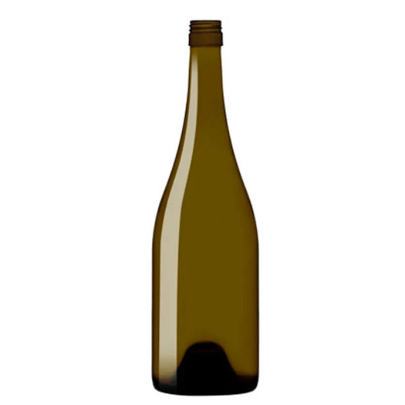 750ml Antique Green Glass Wine Bottle with Screw Finish