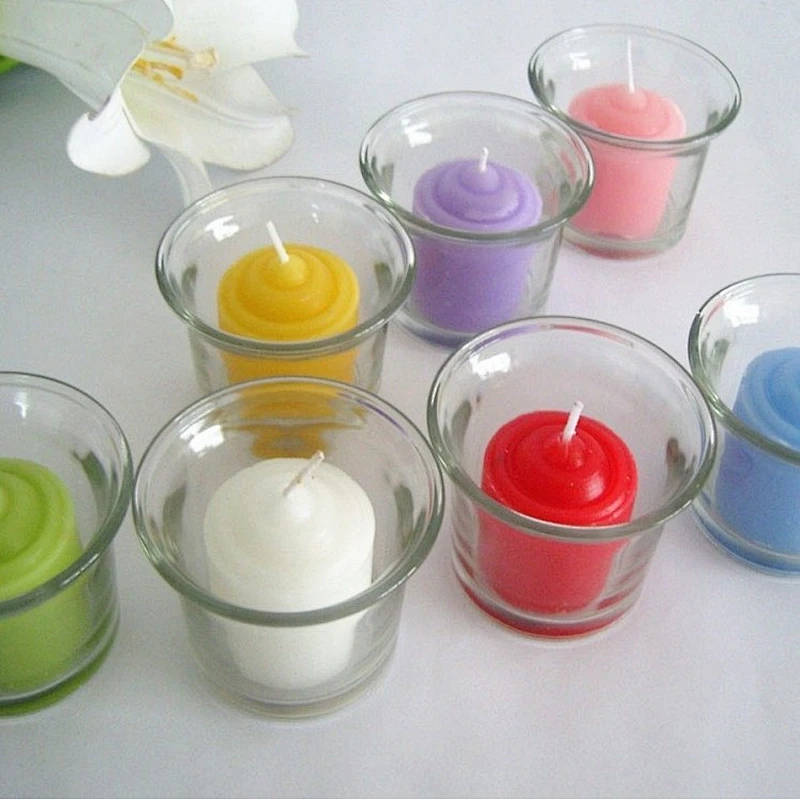Clear Flanging Glass Votive Candle Holder Candle Cup For Wedding Party Dinner Holiday Saint Valentine's Day Decoration