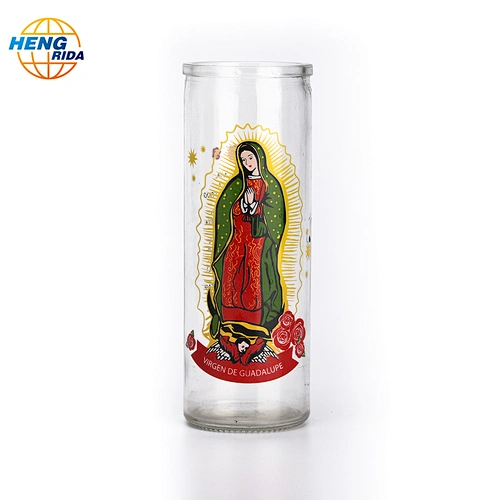 A candlestick print for church prayers with painted design