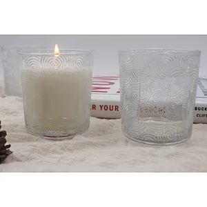 Hot-selling fine pattern decorative glass candle holder/ glass votive candle holderfor wedding decoration