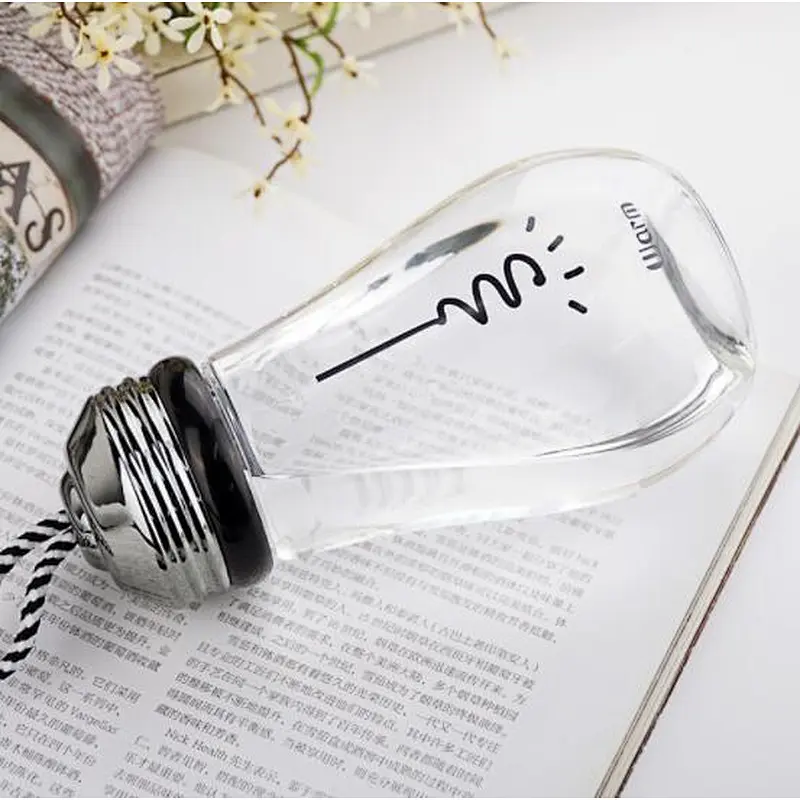 Creative bulb shape glass logo custom bulb shape glass