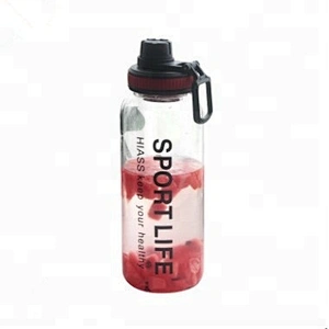 Customized 700ml 1000ml Large Capacity Sport High Borosilicate Glass Water Bottle With Lid