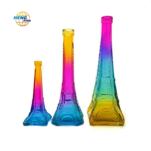 Eiffel Tower coloful Glass Bottle for Decoration