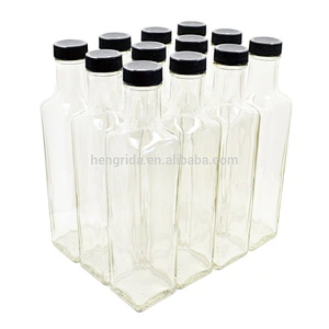 250ml (8.5 Fl Oz) Clear Glass Quadra Bottles
