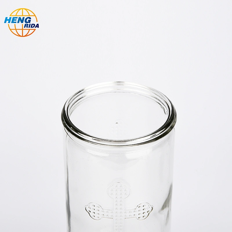620ml cross pattern glass candle holder