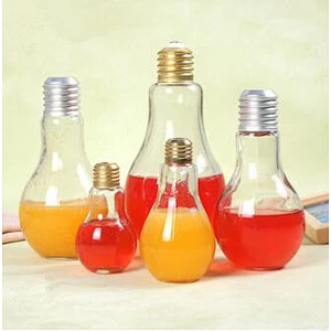 150ml/200ml/250ml/300ml/400ml/800ml Bulb Glass Beverage/Milk/Coffee  Bottles With Sliver/Golden Screw Cap and Plastic Straws