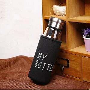420ml/550ml Single Layer High Borosilicate Glass Water Bottle With Stainless Steel Tea Infuser And PP Lid