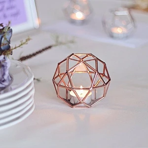 Wedding Lights Glass Geometric Lantern Candle Holder for decoration