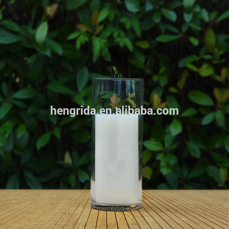 cylindrical glass candelabrum candle holder