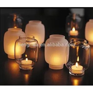 Votive Candle Holder with Glass Chimney