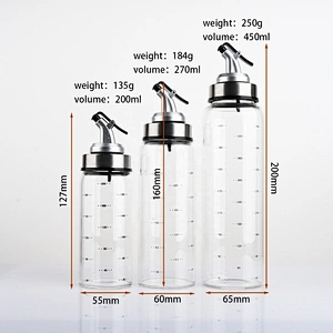 200ml 270ml 450ml glass cooking oil bottle jar dispenser