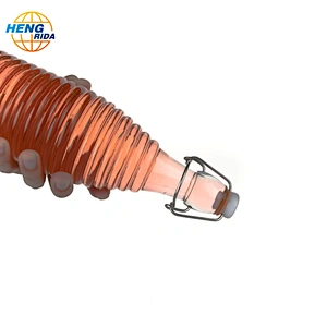 1000ml glass bottle with buckle Stripe pattern