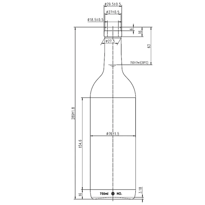 Factory Direct Wholesale 750ml Lead Free Bordeaux Dark Green Glass Wine Bottle with Cork Finish